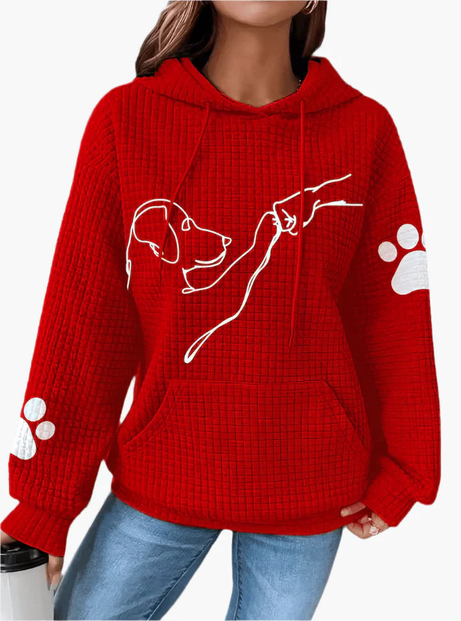 Women's Hoodie with Dog and Paw Print – Casual Comfort for Dog Lovers