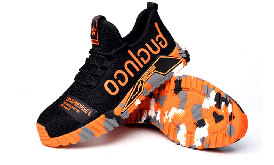 Men's Safety Shoes Sporty Work Shoes with Steel Toe for Construction and Outdoor