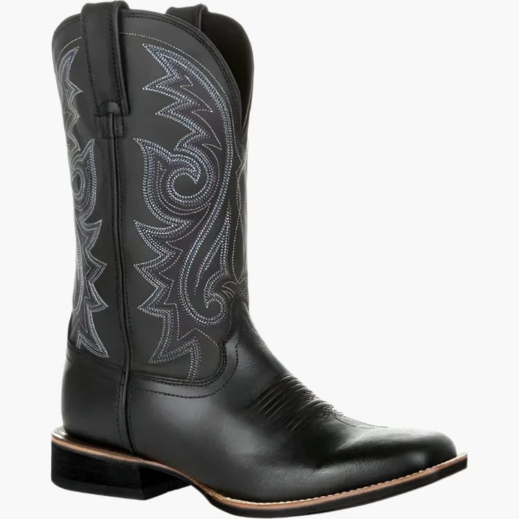 Men's cowboy boot – classic western boot with decorative stitching and block heel