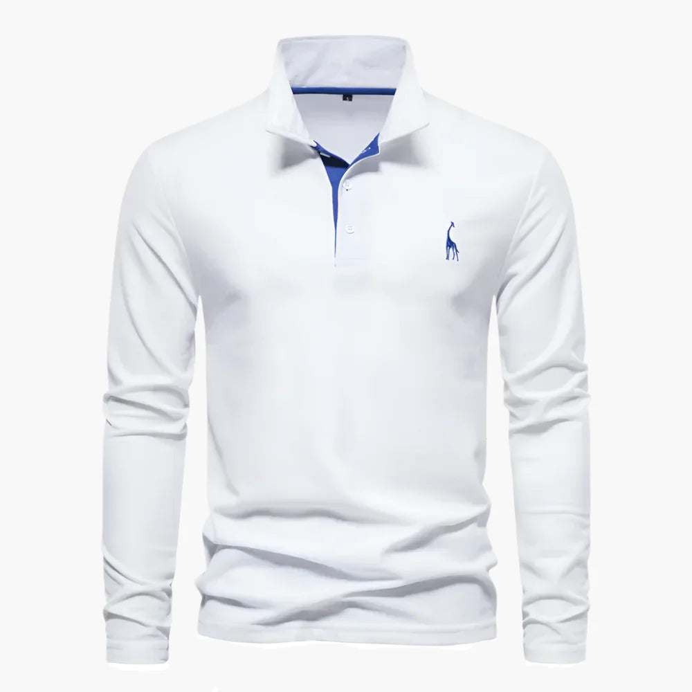 Stylish men's polo shirt with long sleeves and modern collar