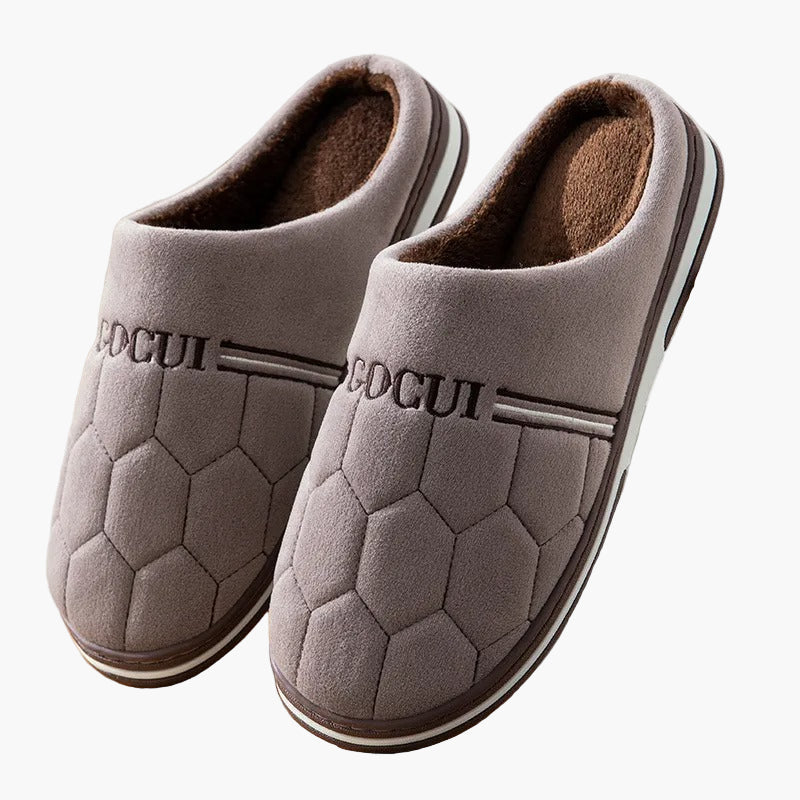 Men's Comfortable House Slippers with Thick Sole – Warm Non-slip Indoor Slippers