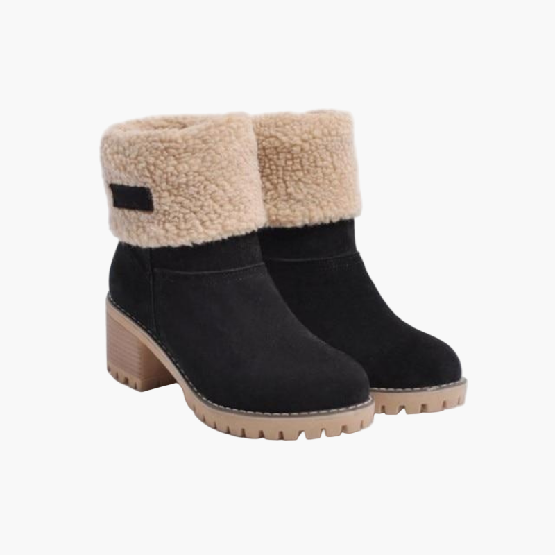 Women's Warm Suede Ankle Boots with Foldable Shaft – Comfortable Winter Boots for Every Occasion