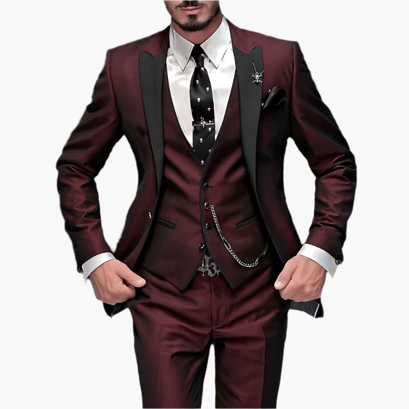 Men's 3-piece Suit – Modern Slim Fit Costume for Party, Wedding & Business